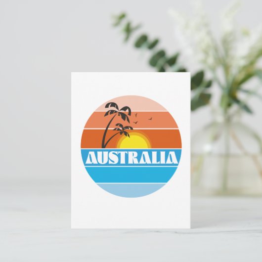 Australische sunset retro logo van 80 jaar briefkaart (Staand voorkant)