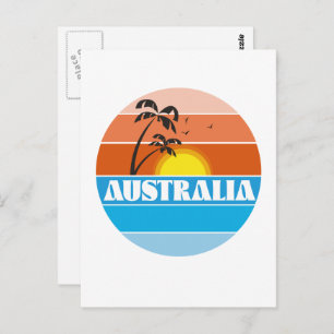 Australische sunset retro logo van 80 jaar briefkaart