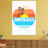 Australische sunset retro logo van 80 jaar canvas afdruk (Insitu (Woonkamer))