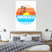 Australische sunset retro logo van 80 jaar canvas afdruk (Insitu (Slaapkamer))