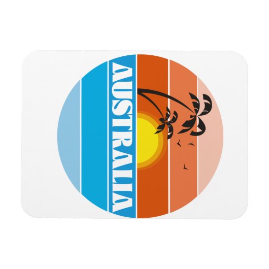 Australische sunset retro logo van 80 jaar magneet (Horizontaal)