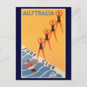 Australische surf club vintage poster briefkaart (Voorkant)