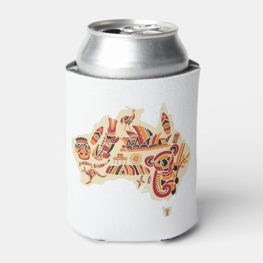 Australische symbolen blikjeskoeler (Blikje Voorkant)