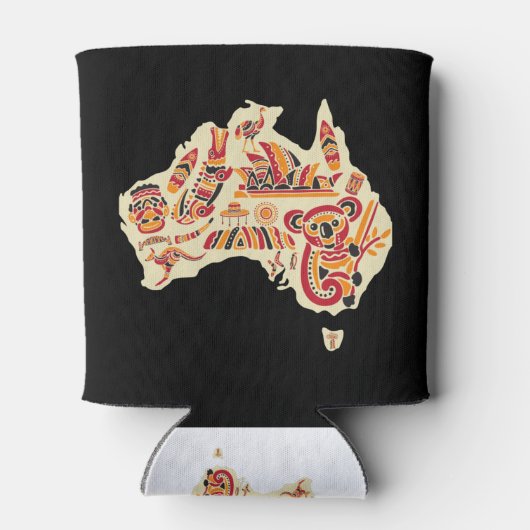 Australische symbolen blikjeskoeler (Achterkant)