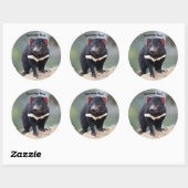 Australische Tasmaanse duivel Ronde Sticker (Vel)