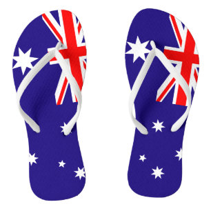 Australische teenslippers op het strand voor manne