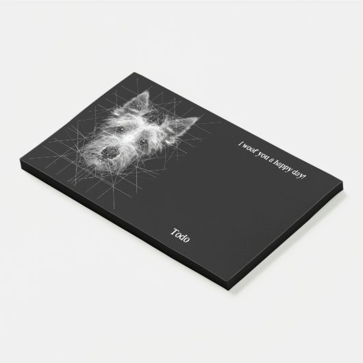 Australische Terriër Abstracte Kunst Hond Naam Post-it® Notes (Schuin)