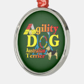 Australische Terrier Agility Metalen Ornament (Links)