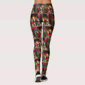 Australische Terriër bij de Open Haard Kerst Leggings (Achterkant)