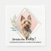 Australische Terrier bruiloft servetten met honden (Voorkant)