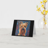 Australische Terrier - Dog Portrait Kaart (Gele Bloem)
