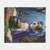 Australische terriër grillig Halloween schilderij Fleece Deken (Voorkant (Horizontaal))