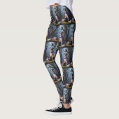 Australische terriër grillig Halloween schilderij Leggings (Links)