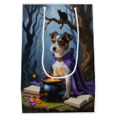 Australische terriër grillig Halloween schilderij Medium Cadeauzakje (Achterkant)