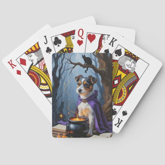 Australische terriër grillig Halloween schilderij Pokerkaarten (Achterkant)