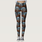 Australische Terriër Halloween Nacht Doggy Delight Leggings (Voorkant)