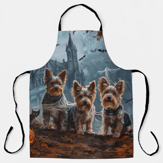 Australische Terriër Halloween Nacht Doggy Delight Schort (Voorkant)