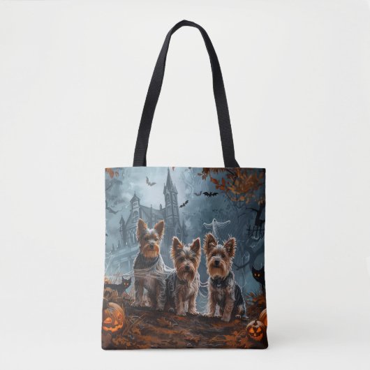 Australische Terriër Halloween Nacht Doggy Delight Tote Bag (Voorkant)