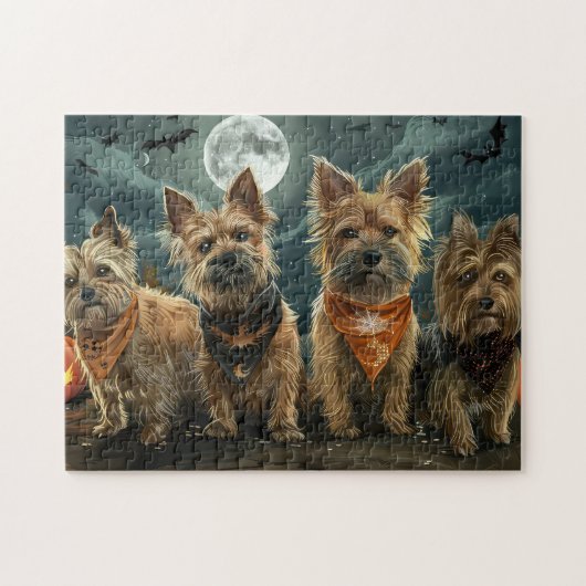 Australische Terrier Halloween Spoken Legpuzzel (Horizontaal)