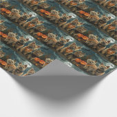 Australische Terrier Halloween Spokenbundel Cadeaupapier (Hoek)
