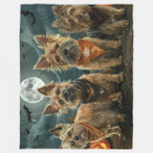 Australische Terrier Halloween Spokengeest Fleece Deken (Voorkant)