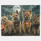 Australische Terrier Halloween Spokengeest Fleece Deken (Voorkant (Horizontaal))