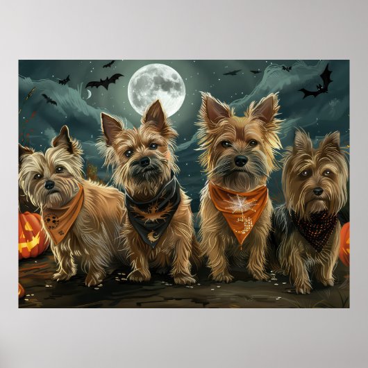 Australische Terrier Halloween Spokengeest Poster (Voorkant)