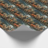 Australische Terriër Halloween Spooky Cadeaupapier (Hoek)