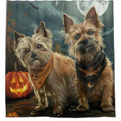 Australische Terriër Halloween Spooky Douchegordijn (Voorkant)