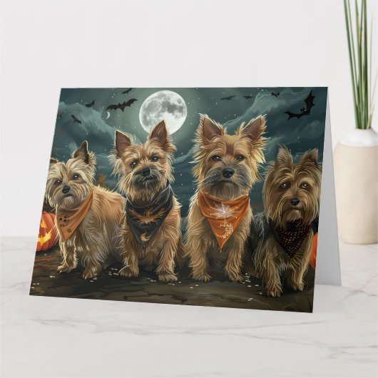 Australische Terriër Halloween Spooky Kaart (Voorkant)