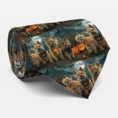 Australische Terriër Halloween Spooky Stropdas (Opgerold)