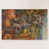 Australische Terrier Herfst Oogst Thanksgiving Legpuzzel (Horizontaal)