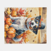 Australische Terrier Herfstbladeren Thanksgiving K Fleece Deken (Voorkant (Horizontaal))