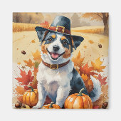 Australische Terrier Herfstbladeren Thanksgiving K Magneet (Voorkant)