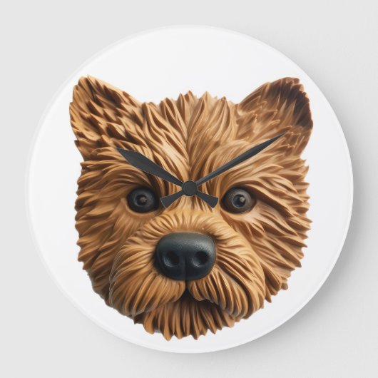 Australische Terrier Hond 3D Geïnspireerd Grote Klok (Voorkant)