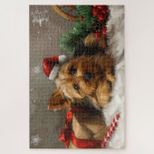 Australische Terriër Hond Kerst Feestelijk Legpuzzel (Verticaal)