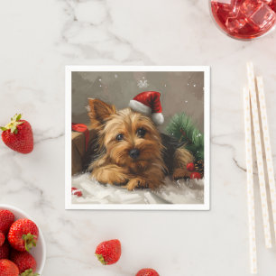 Australische Terriër Hond Kerst Feestelijk Servet