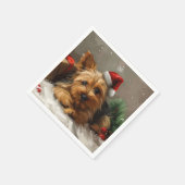 Australische Terriër Hond Kerst Feestelijk Servet (Hoek)
