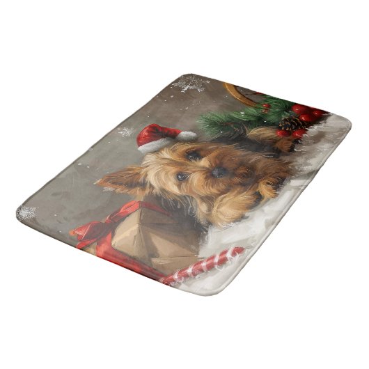 Australische Terrier Hond Kerstfeest Badmat (Gekanteld)
