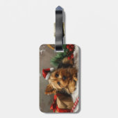 Australische Terrier Hond Kerstfeest Bagagelabel (Achterkant verticaal)