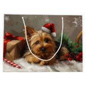 Australische Terrier Hond Kerstfeest Groot Cadeauzakje (Achterkant)
