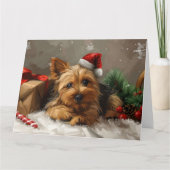 Australische Terrier Hond Kerstfeest Kaart (Voorkant)