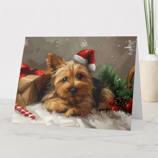 Australische Terrier Hond Kerstfeest Kaart (Voorkant)