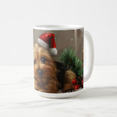 Australische Terrier Hond Kerstfeest Koffiemok (Voorkant rechts)