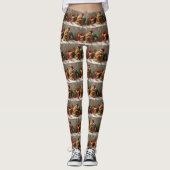 Australische Terrier Hond Kerstfeest Leggings (Voorkant)