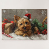 Australische Terrier Hond Kerstfeest Legpuzzel (Horizontaal)