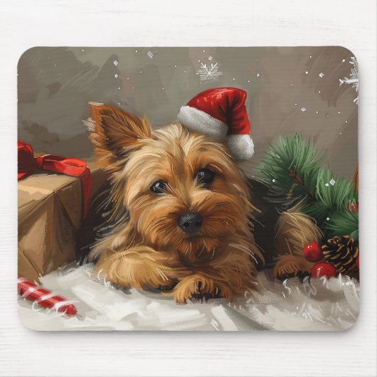 Australische Terrier Hond Kerstfeest Muismat (Voorkant)