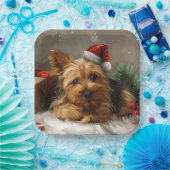 Australische Terrier Hond Kerstfeest Papieren Bordje (Feest)