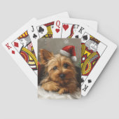 Australische Terrier Hond Kerstfeest Pokerkaarten (Achterkant)