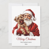 Australische Terriër Hond Kerstman Kerstmis Feestdagenkaart (Voorkant)